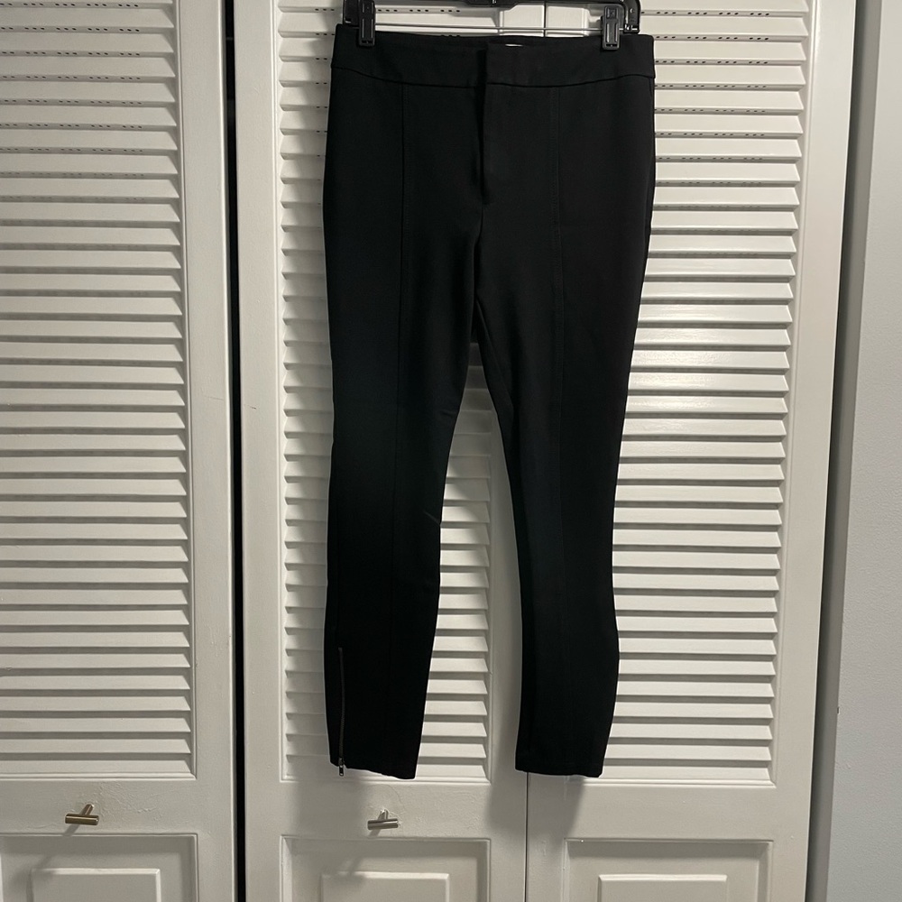 Anthropologie Black Zippered leggings